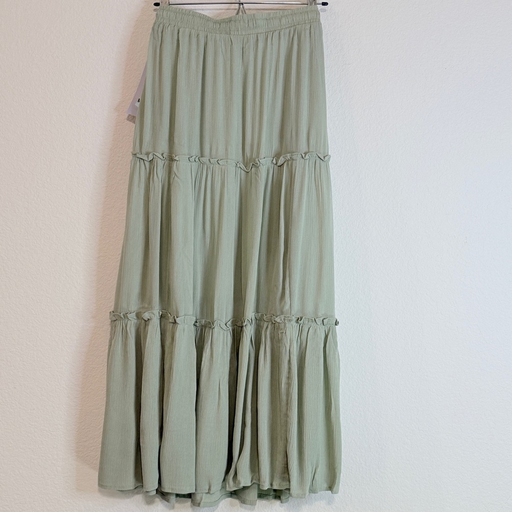 🆕 Desert Sage Tiered Maxi Skirt XL – Boho Western Flowy Maxi 🆕 - Picture 5 of 15